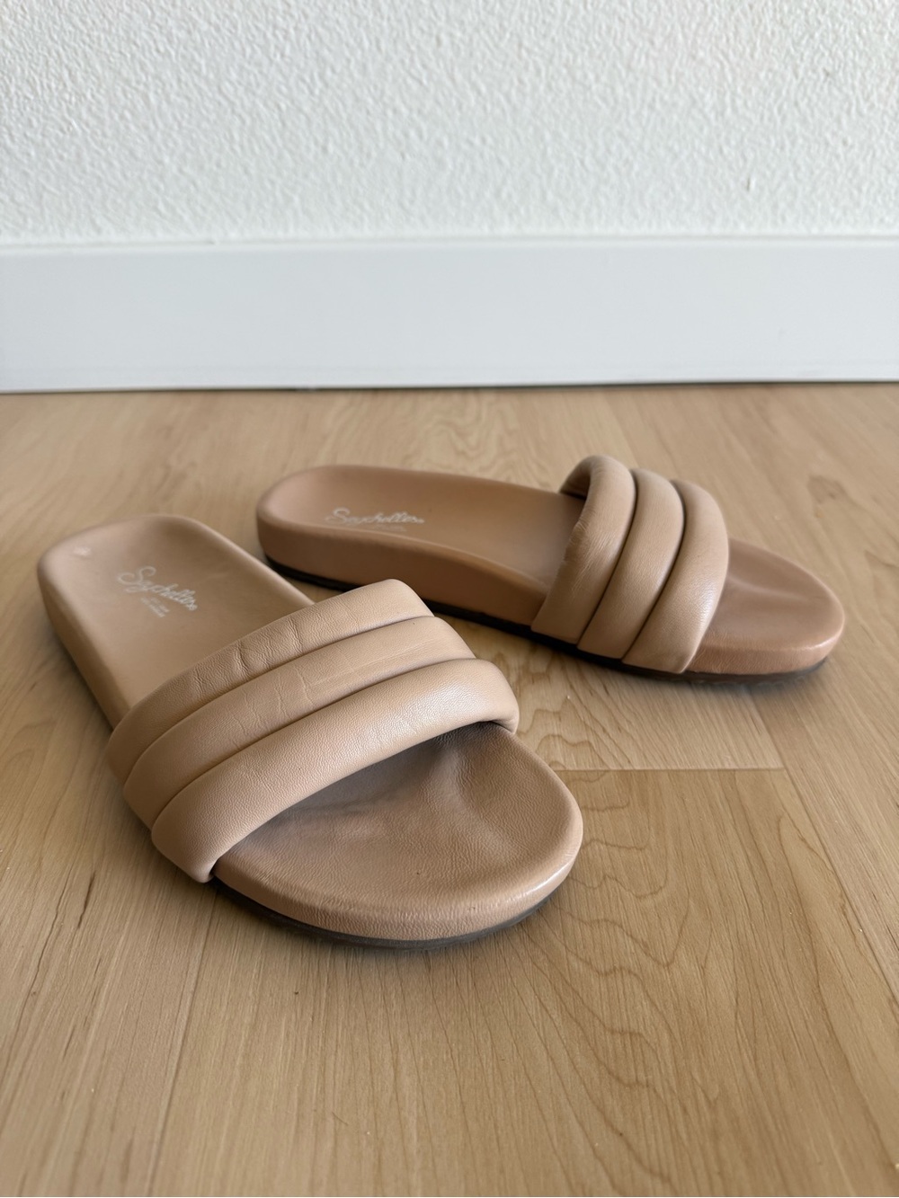 Seychelles Leather Upper Puff Slide Sandal